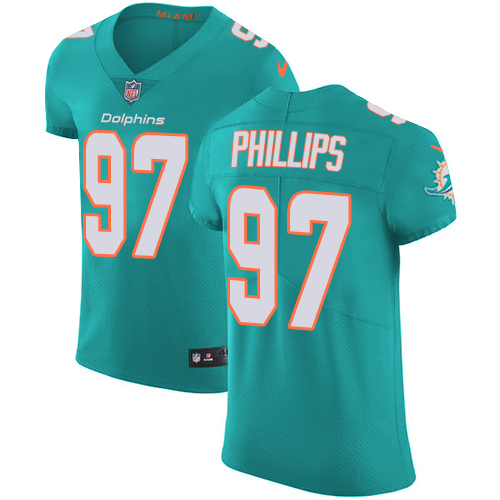 Nike Dolphins #97 Jordan Phillips Aqua Green Team Color Men's Stitched NFL Vapor Untouchable Elite Jersey
